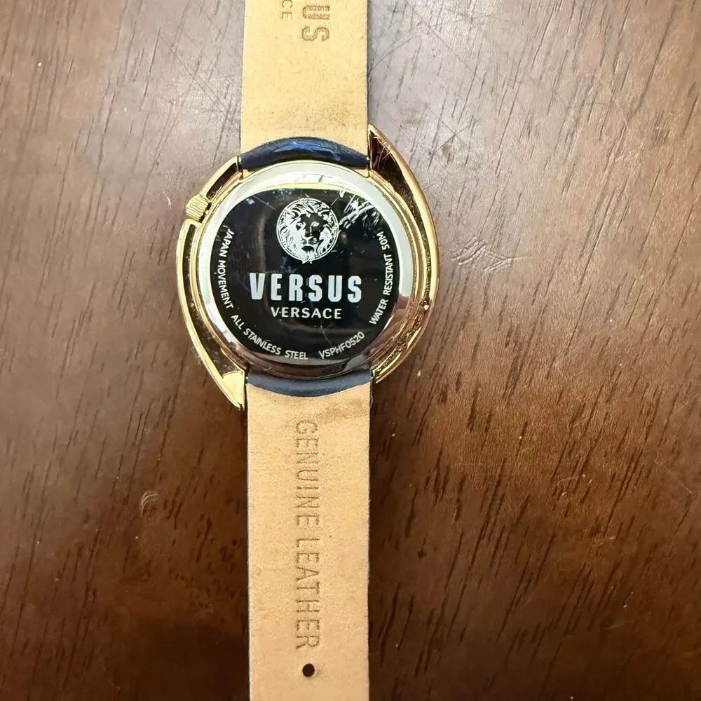 Versace Tortona Leather Strap Watch, 38mm